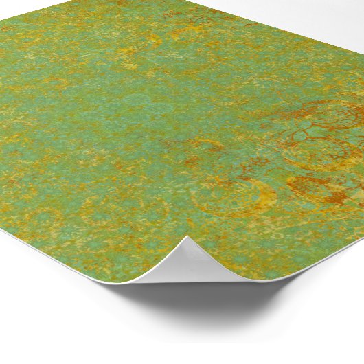 Rusty LIme Green Pattern Hintergrund Poster (Ecke)