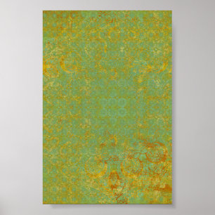 Rusty LIme Green Pattern Hintergrund Poster