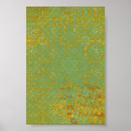 Rusty LIme Green Pattern Hintergrund Poster (Vorne)