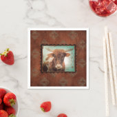 RUSTY LONGHORN COCKTAIL NAPKINS SET VON 50 SERVIETTE (Beispiel)