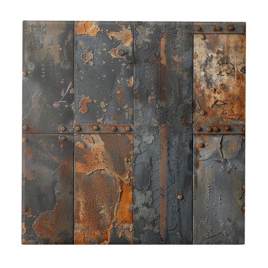 Rusty Metal Ceramic Tile Fliese (Vorderseite)