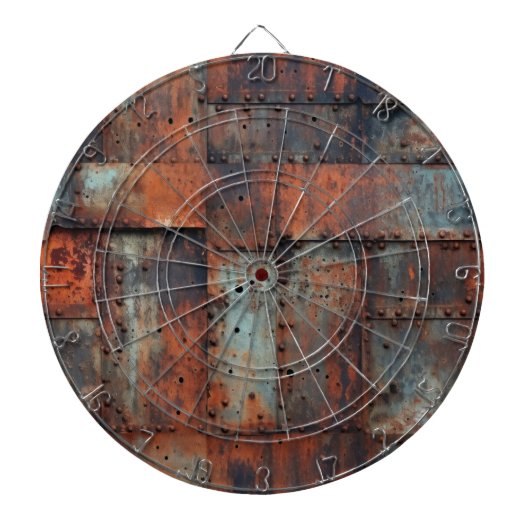 Rusty Metal Dartboard Dartscheibe (vorne)