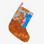 Rusty Metal: Grunge Textures Muster Kleiner Weihnachtsstrumpf (Vorderansicht (hängend))