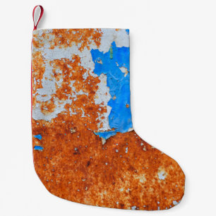 Rusty Metal: Grunge Textures Muster Kleiner Weihnachtsstrumpf