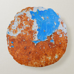 Rusty Metal: Grunge Textures Muster Rundes Kissen