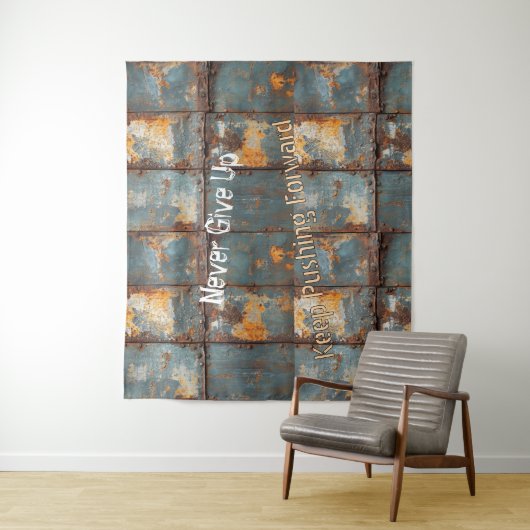 Rusty Metal Industrial 2 Text Wandteppich (Beispiel)