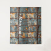 Rusty Metal Industrial 2 Text Wandteppich (Vorderseite)