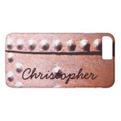 Rusty Metal Look Rustikaler Personalisierter Name Case-Mate iPhone Hülle (Rückseite (Horizontal))