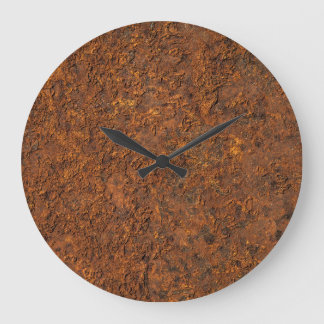 Rusty Metal: Texturierte Eisen Ästhetik. Große Wanduhr