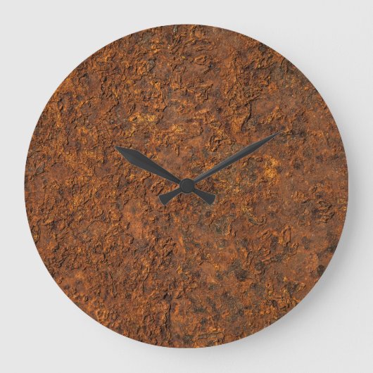 Rusty Metal: Texturierte Eisen Ästhetik. Große Wanduhr (Vorderseite)