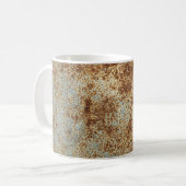 Rusty Metal: Texturierte Panel Hintergrund. Kaffeetasse (Vorderseite Links)