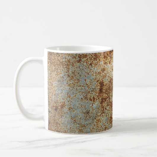 Rusty Metal: Texturierte Panel Hintergrund. Kaffeetasse (Links)