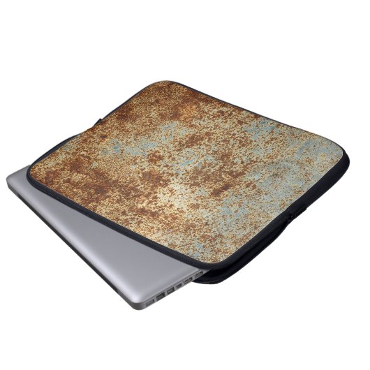 Rusty Metal: Texturierte Panel Hintergrund. Laptopschutzhülle (Vorne Knopf)