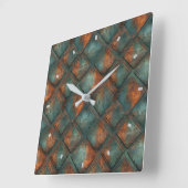 Rusty Metal Wall Clock Quadratische Wanduhr (Winkel)