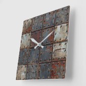 Rusty Metal Wall Clock Quadratische Wanduhr (Winkel)