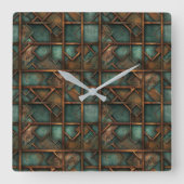 Rusty Metal Wall Clock Quadratische Wanduhr (Vorderseite)
