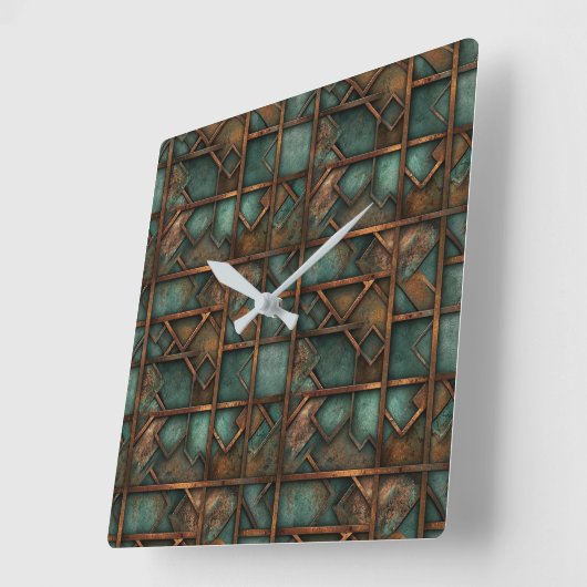 Rusty Metal Wall Clock Quadratische Wanduhr (Winkel)