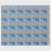 Rusty Metall Textur, blaue Kratze Hintergrund. Geschenkpapier (Flach)