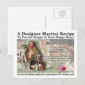 Rusty Nail Martini Rezept Postkarte (Vorne/Hinten)