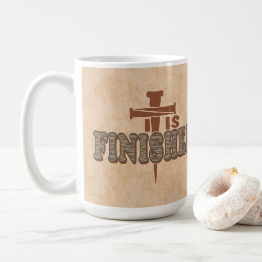 Rusty Nails Cross of Christ Christlich Design Kaffeetasse (Mit Donut)