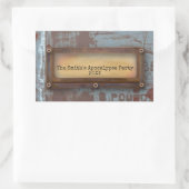 Rusty Namplate | Grunge Steampunk Halloween Rechteckiger Aufkleber (Tasche)