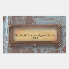 Rusty Namplate | Grunge Steampunk Halloween Rechteckiger Aufkleber