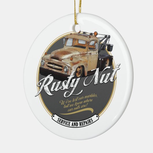 Rusty Nut Towing Keramik Ornament (Links)