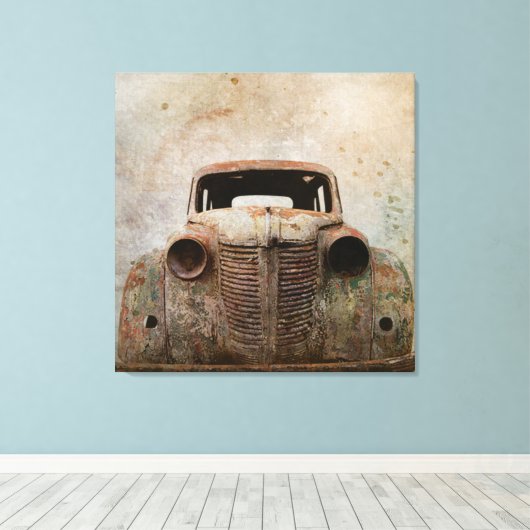 Rusty Old Antique Car Leinwanddruck (Insitu (Holzboden))