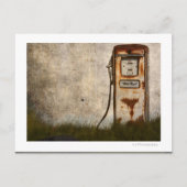 Rusty Old Antique Gaspumpe Postkarte (Vorderseite)