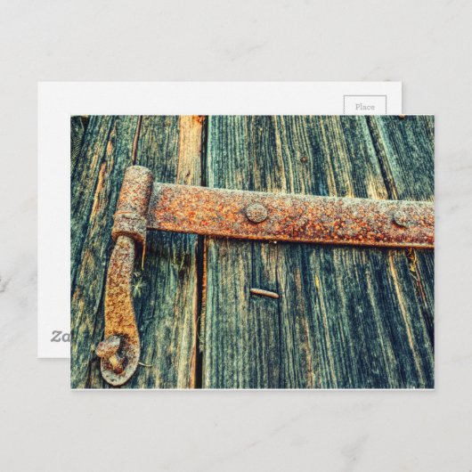 Rusty Old Barn Door Hintern Hinge Postkarte (Vorne/Hinten)
