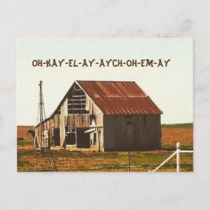 Rusty Old Barn in Oklahoma Postcard Postkarte