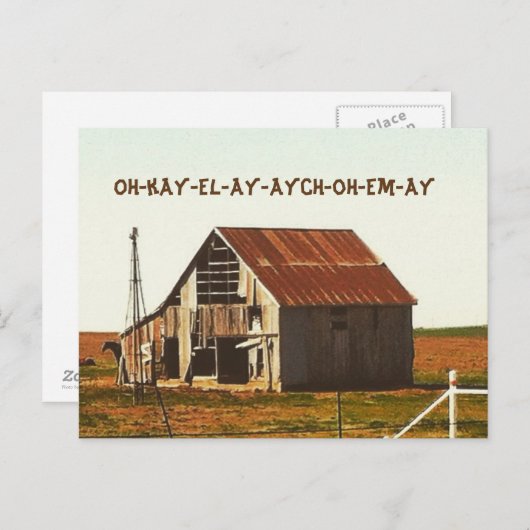 Rusty Old Barn in Oklahoma Postcard Postkarte (Vorne/Hinten)