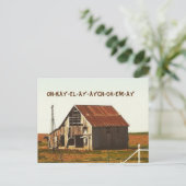 Rusty Old Barn in Oklahoma Postcard Postkarte (Stehend Vorderseite)