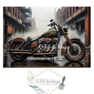 Rusty old bike v2 postapocallyptic Tissue paper Seidenpapier