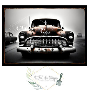 Rusty old car no2 postapocallyptic Tissue paper Seidenpapier