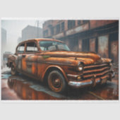 Rusty old car no3 postapocallyptic Tissue paper Seidenpapier (Vorderseite)