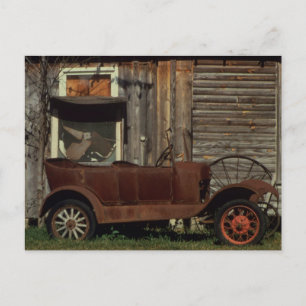 Rusty Old Car - Vintag Postkarte