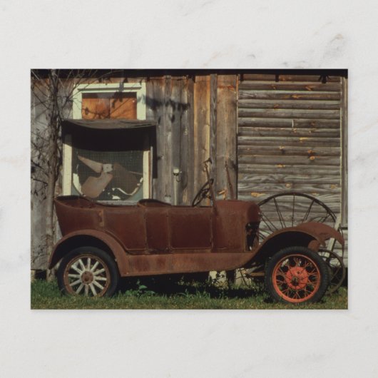 Rusty Old Car - Vintag Postkarte (Vorderseite)