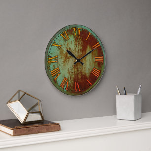 Rusty Old Clock Große Wanduhr