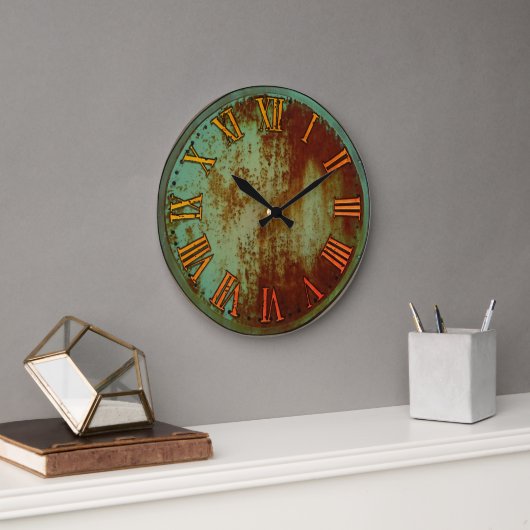 Rusty Old Clock Große Wanduhr (Büro)