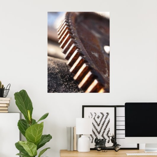 Rusty Old Cog Wheel Poster (Heimbüro)