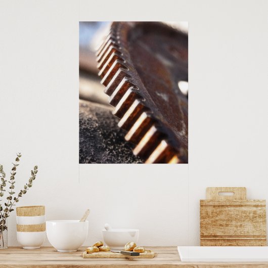 Rusty Old Cog Wheel Poster (Küche)