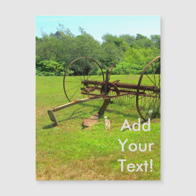 Rusty Old Farm Equipment Magnetkarte (Vorderseite)