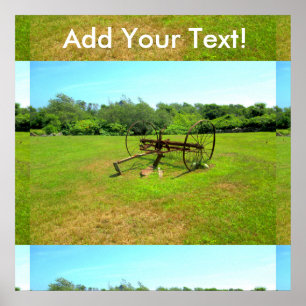 Rusty Old Farm Equipment Poster