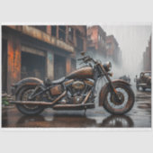 Rusty old motorbike post-apocallyptic Tissue paper Seidenpapier (Vorderseite)