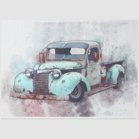 Rusty Old Truck Vintag 20x30 Decoupage Seidenpapier (Vorderseite)