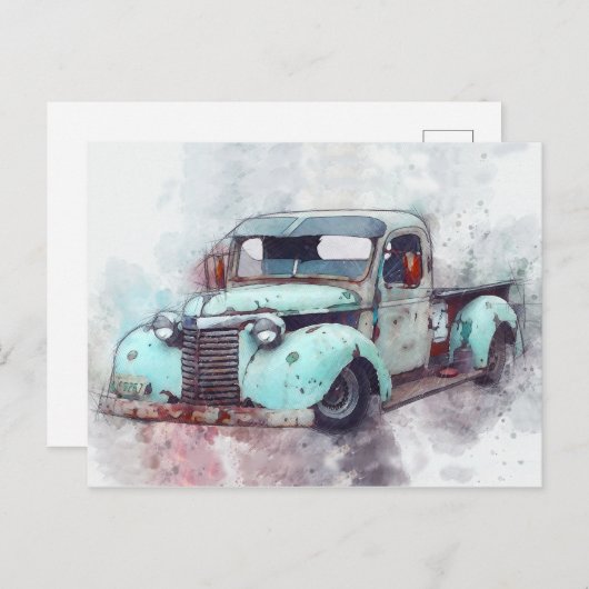 Rusty Old Truck Vintag Postkarte (Vorne/Hinten)