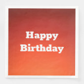 Rusty Orange Happy Birthday Paper Napkins Serviette (Vorderseite)