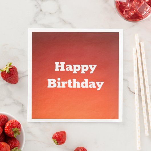 Rusty Orange Happy Birthday Paper Napkins Serviette (Beispiel)