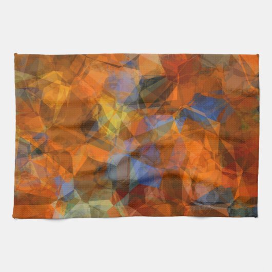 Rusty Orange Modernes Abstraktes Design Geschirrtuch (Horizontal)
